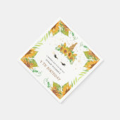 magische zonnebloem eenhoorn Verjaardagspapier Servet (Hoek)