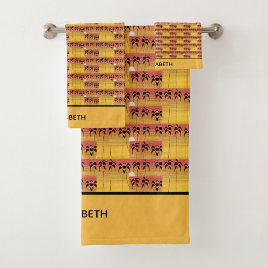 Magische zonsondergang en kokospalmen bad handdoek (Insitu)