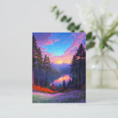 Magische zonsondergang in de betoverende vallei briefkaart (Staand voorkant)