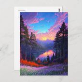 Magische zonsondergang in de betoverende vallei briefkaart (Voorkant / Achterkant)