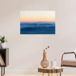 Magische zonsondergang nevelige lagen poster