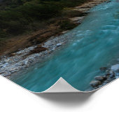 Magische zonsondergang over de bergen en de rivier poster (Hoek)