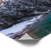 Magische zonsondergang turquoise rivier Mojstrana, Poster (Hoek)