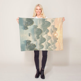 Magische zonsopgang in Raja Ampat Vintage stijl Fleece Deken