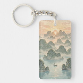 Magische zonsopgang in Raja Ampat Vintage stijl Sleutelhanger