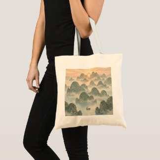 Magische zonsopgang in Raja Ampat Vintage stijl Tote Bag