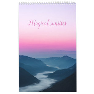 Magische zonsopgangen berglandschap foto kalender
