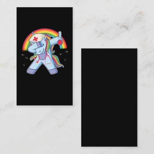 Magische zure Unicorn Regenboogstethoscoop Verstui Visitekaartje (Voorkant / Achterkant)