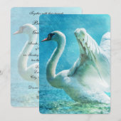 Magische Zwaan Tijdens Een Zomerregen Bruiloft Kaart (Voorkant / Achterkant)
