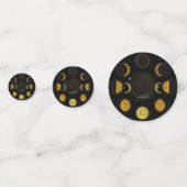Magische Zwart & Gouden Maan Phases Esoteric Party Confetti (Voorkanten)