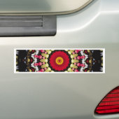 Magische Zwarte en Rode Mandala Bumpersticker (Op auto)
