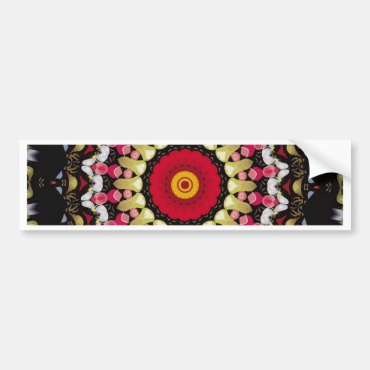 Magische Zwarte en Rode Mandala Bumpersticker (Voorkant)