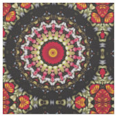 Magische Zwarte en Rode Mandala Stof (Close Up)