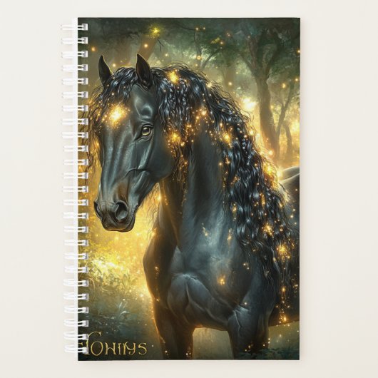 magische zwarte hengst planner (Voorkant)