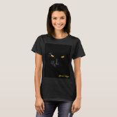 Magische zwarte kat, elegant aanpasbaar t-shirt (Voorkant volledig)