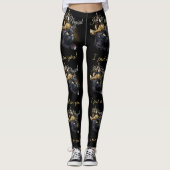  Magische Zwarte Kat Halloween Leggings (Voorkant)