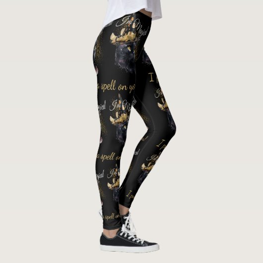  Magische Zwarte Kat Halloween Leggings (Rechts)