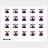 🐈‍⬛ Magische Zwarte Kat Halloween Spreuk 🌙 Ronde Sticker (Vel)