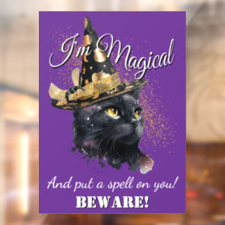 Magische zwarte kat Halloween Window Cling Raamsticker