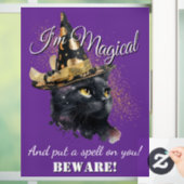 Magische zwarte kat Halloween Window Cling Raamsticker (Huis)