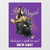 Magische zwarte kat Halloween Window Cling Raamsticker (Vel)
