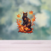 Magische zwarte kat in het herfstbos - Celestial F Acryl Bord (Neutraal)