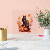Magische zwarte kat in het herfstbos - Celestial F Acryl Bord (Huwelijk)