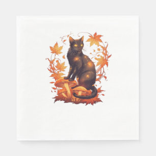 Magische zwarte kat in het herfstbos - Celestial F Servet