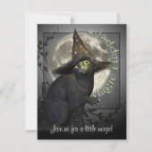 Magische zwarte kat - Kleine uitnodiging voor hage (Voorkant)