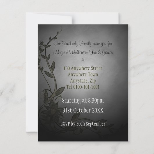 Magische zwarte kat - Kleine uitnodiging voor hage (Achterkant)