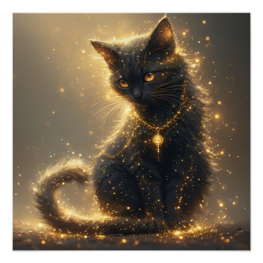 Magische Zwarte Kat Perfect Poster (Voorkant)