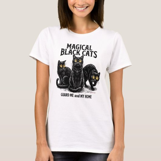 Magische Zwarte Katten T-shirt (Voorkant)