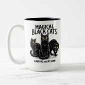 Magische Zwarte Katten Tweekleurige Koffiemok (Links)