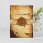 MAGISCHE ZWEEFSELPARCHTEN EN BROWN WAX SEAL MONOGR KAART (Staand voorkant)