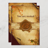 MAGISCHE ZWEEFSELPARCHTEN EN BROWN WAX SEAL MONOGR KAART (Voorkant / Achterkant)