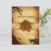 MAGISCHE ZWEEFSELPARCHTEN EN BROWN WAX SEAL MONOGR KAART (Staand voorkant)