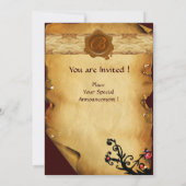 MAGISCHE ZWEEFSELPARCHTEN EN BROWN WAX SEAL MONOGR KAART (Achterkant)