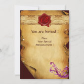 MAGISCHE ZWEEFSELPARCHTEN EN RODE WAXSEAL MONOGRAM KAART (Achterkant)