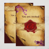 MAGISCHE ZWEEFSELPARCHTEN EN RODE WAXSEAL MONOGRAM KAART (Voorkant / Achterkant)