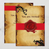 MAGISCHE ZWEEFSELPARCHTEN EN RODE WAXSEAL MONOGRAM KAART (Voorkant / Achterkant)