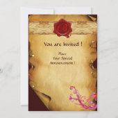 MAGISCHE ZWEEFSELPARCHTEN EN RODE WAXSEAL MONOGRAM KAART (Achterkant)