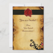 MAGISCHE ZWEEFSELPARCHTEN EN RODE WAXSEAL MONOGRAM KAART (Achterkant)