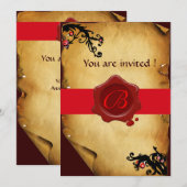 MAGISCHE ZWEEFSELPARCHTEN EN RODE WAXSEAL MONOGRAM KAART (Voorkant / Achterkant)