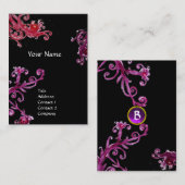 MAGISCHE ZWIRLS PAARSE AMETHYST GEM MONOGRAM, zwar Visitekaartje (Voorkant / Achterkant)