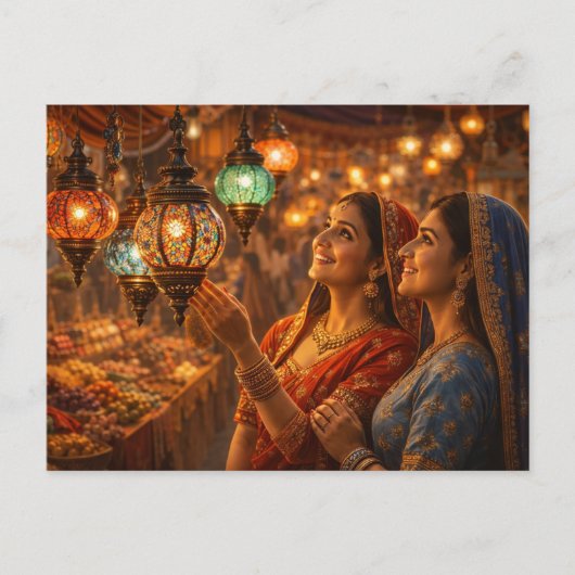 Magischer Indischer Lampenmarkt Briefkaart (Voorkant)