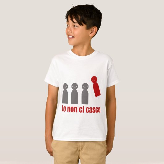 Maglietta t-shirt "Io non ci casco" (Voorkant volledig)