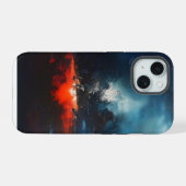 Magma Abstracte kunst iPhone 15 Case (Achterkant horizontaal)