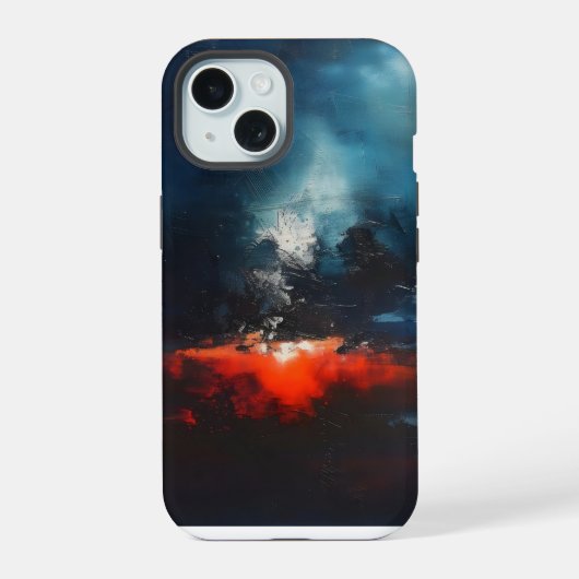 Magma Abstracte kunst iPhone 15 Case (Achterkant)