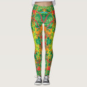 Magma in de Amazone Green en Red Splatter Leggings (Voorkant)