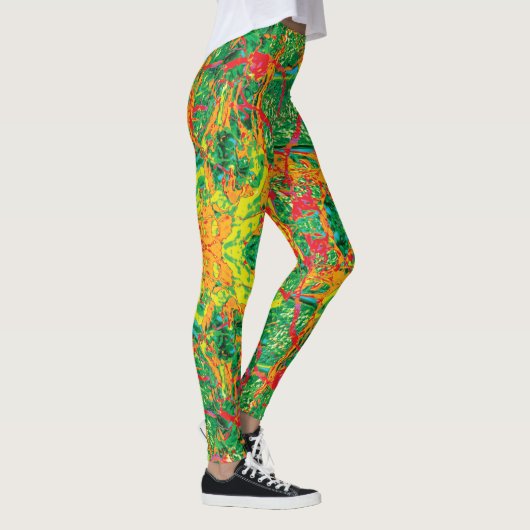 Magma in de Amazone Green en Red Splatter Leggings (Rechts)